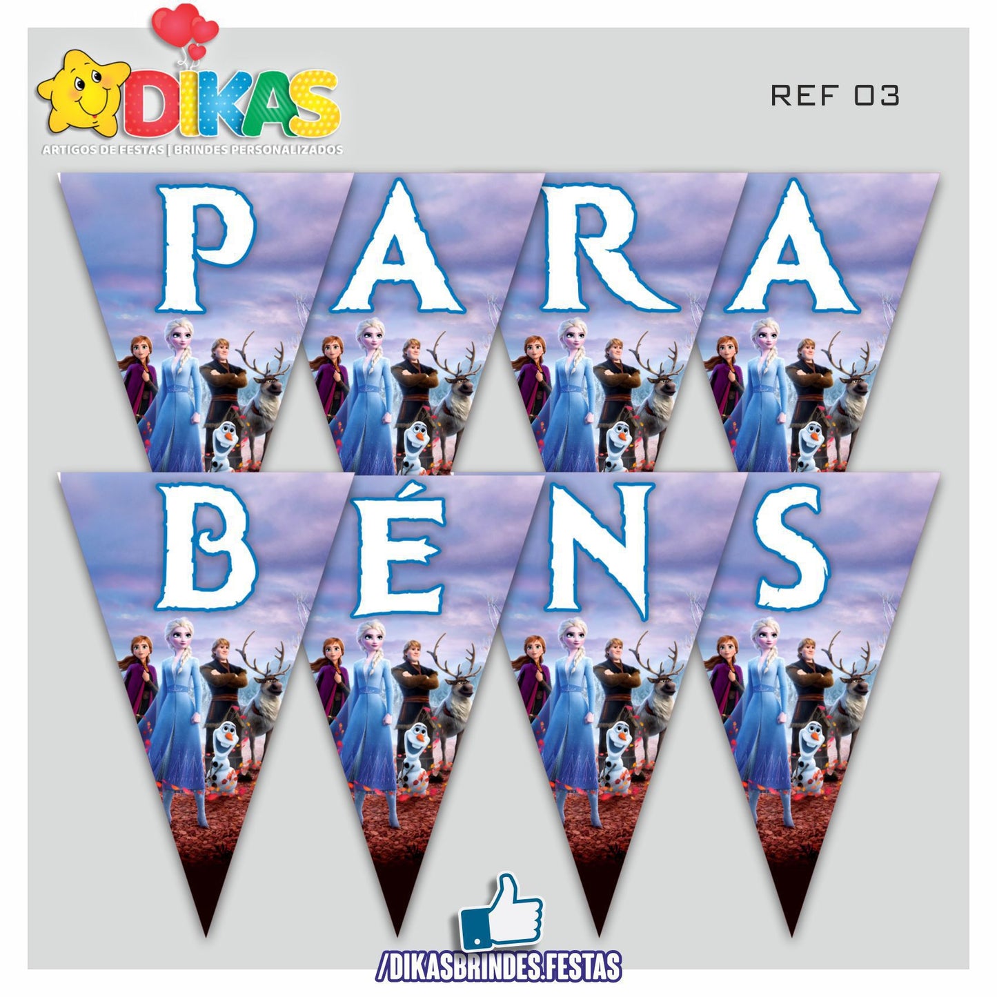 BANDEIROLA "PARABÉNS" - FROZEN