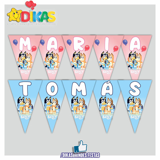 BANDEIROLA PERSONALIZADA - BLUEY
