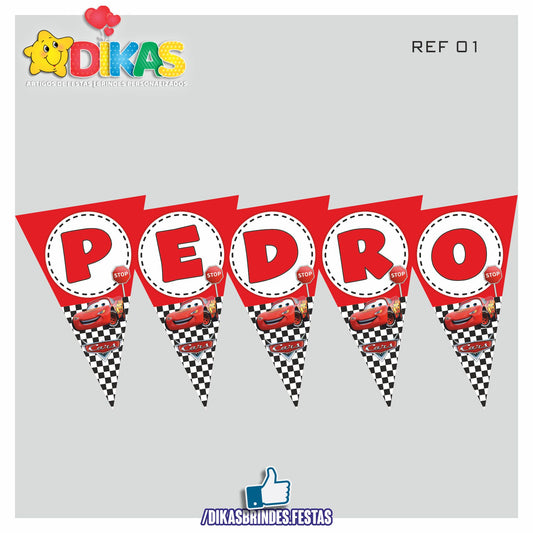 BANDEIROLA PERSONALIZADA - CARS