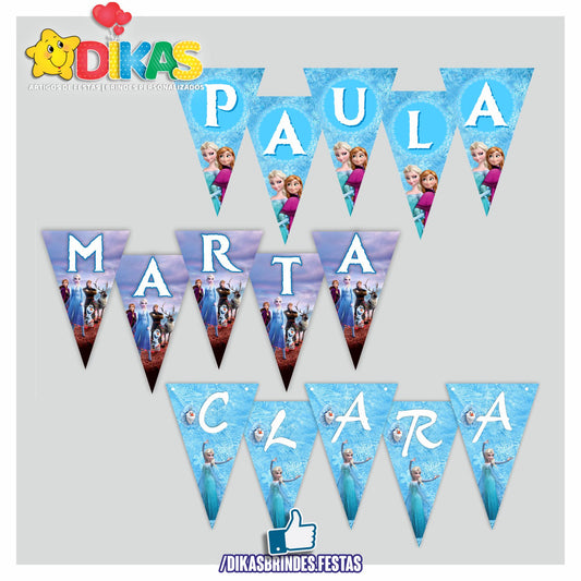 BANDEIROLA PERSONALIZADA - FROZEN