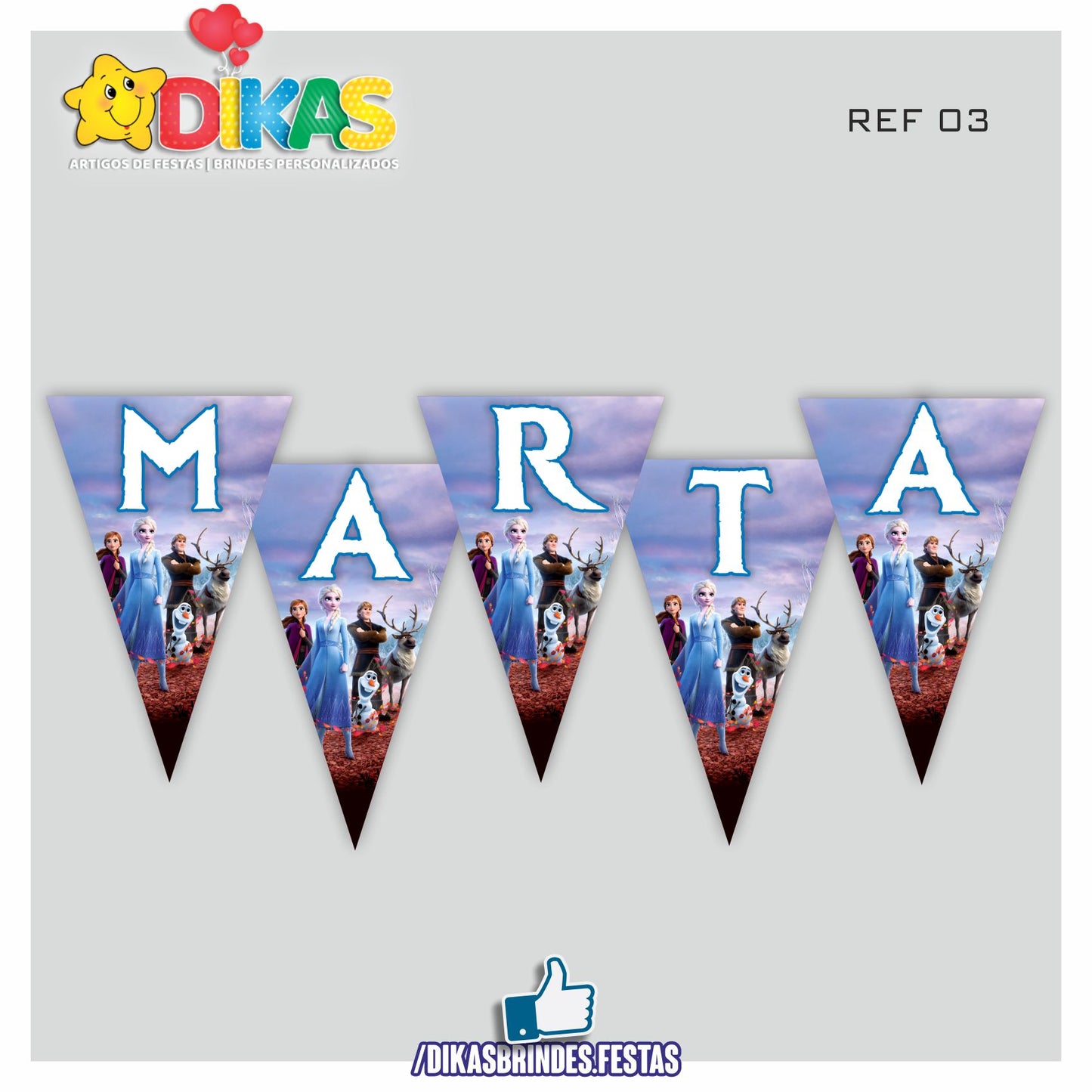 BANDEIROLA PERSONALIZADA - FROZEN