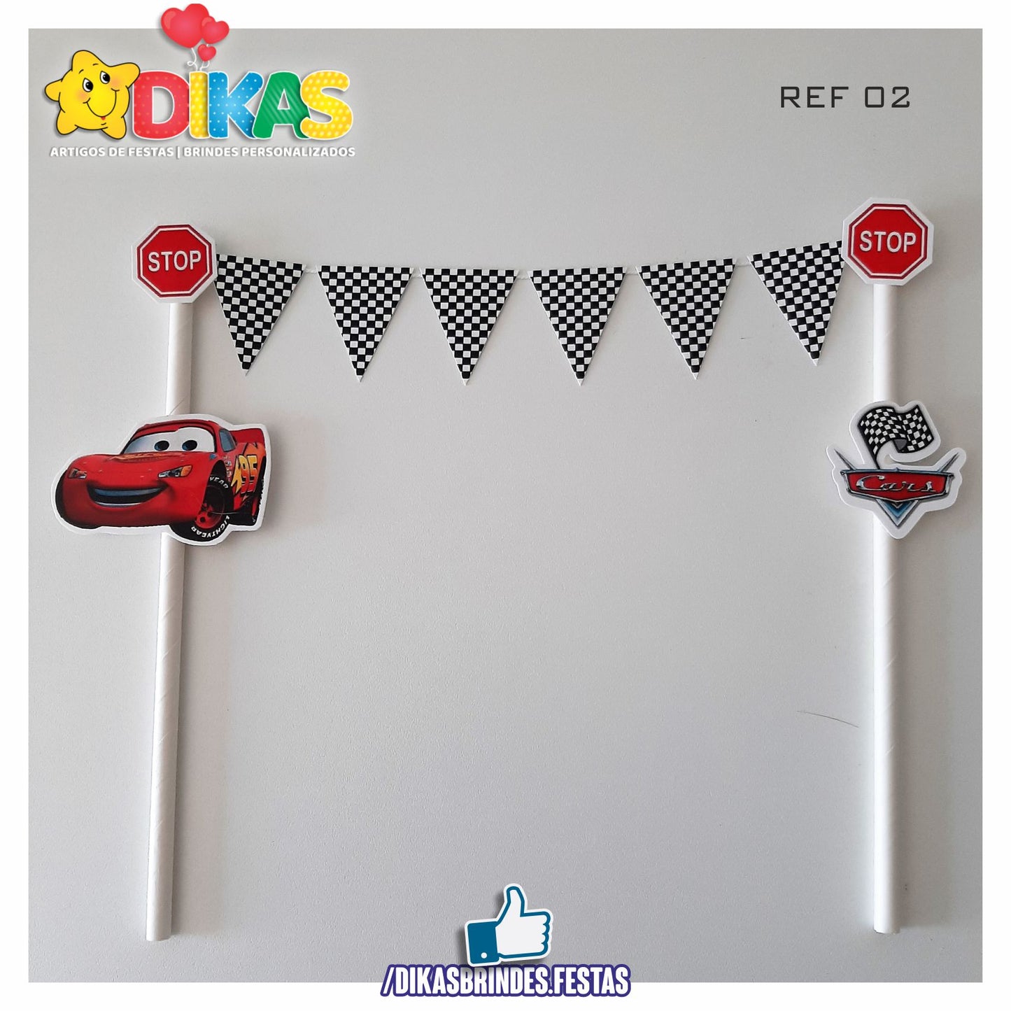 BANDEIRINHA DECORATIVA PARA BOLO - CARS