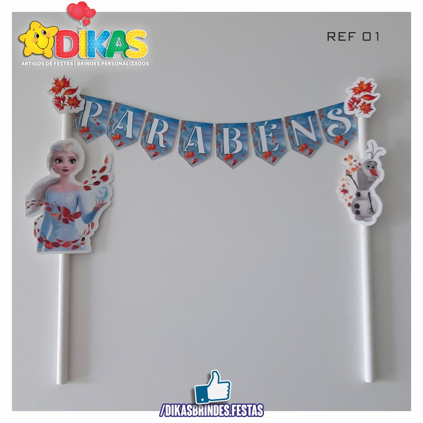 BANDEIRINHA DECORATIVA PARA BOLO - FROZEN
