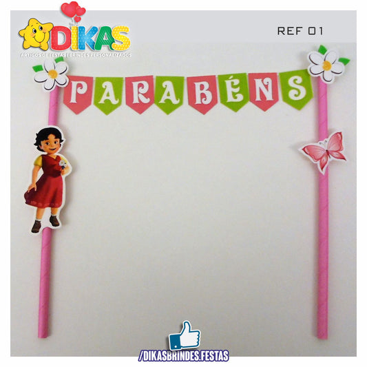 BANDEIRINHA DECORATIVA PARA BOLO - HEIDI
