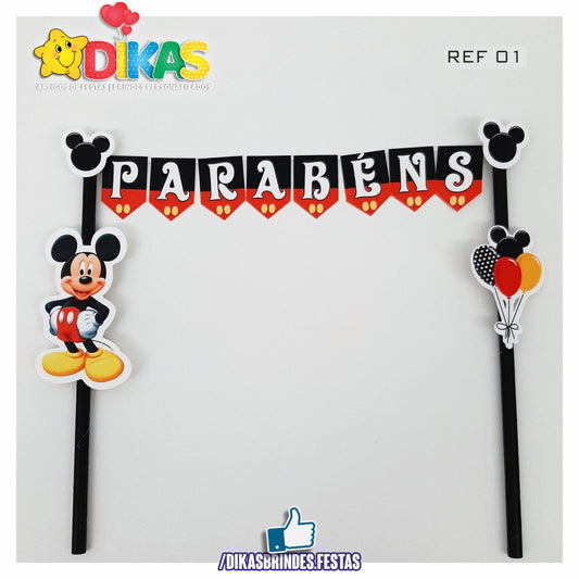BANDEIRINHA DECORATIVA PARA BOLO - MICKEY