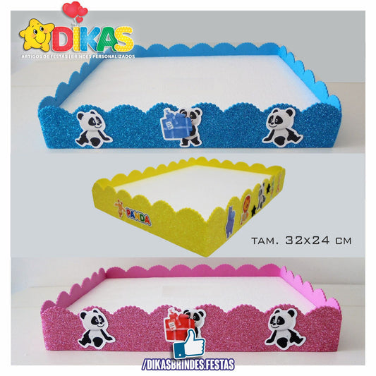 BANDEJA ARTESANAL GRANDE - PANDA E OS AMIGOS