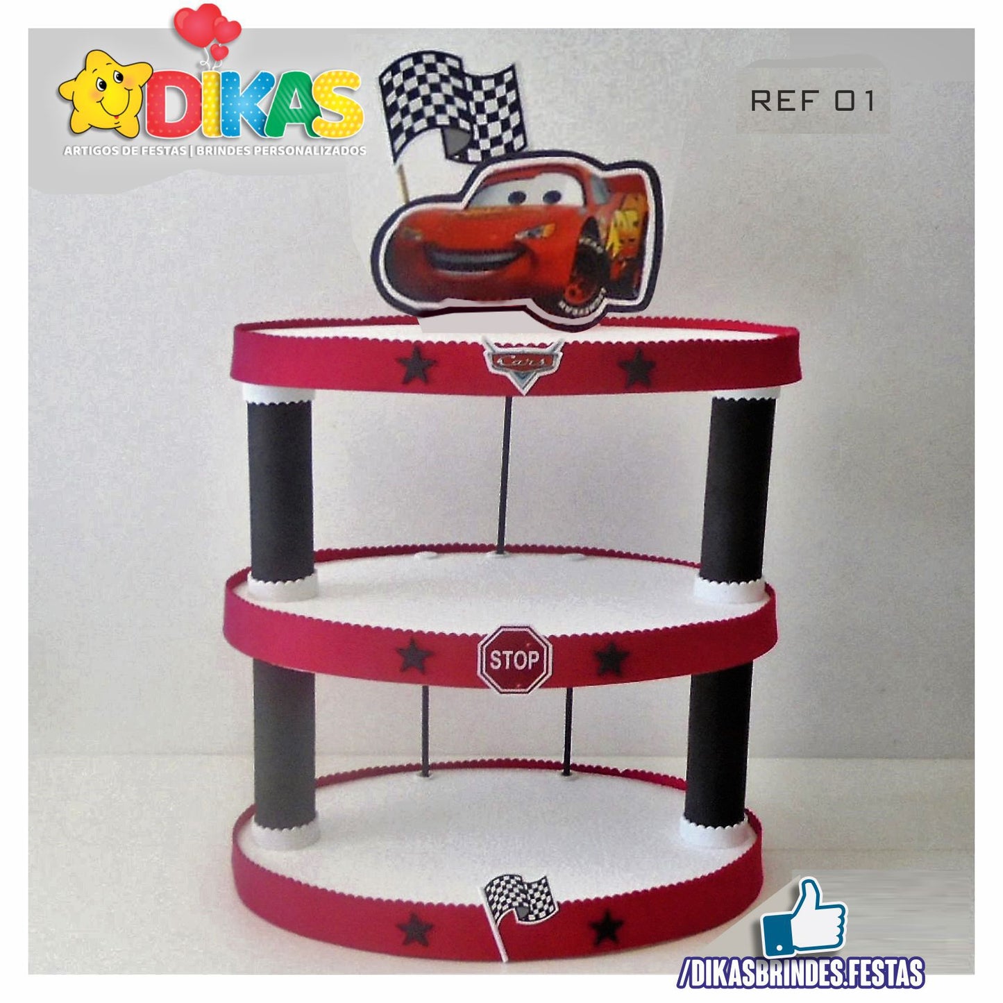 SUPORTE ARTESANAL C/ 3 BANDEJAS - CARS