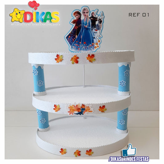 SUPORTE ARTESANAL C/ 3 BANDEJAS - FROZEN