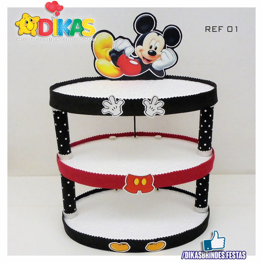 SUPORTE ARTESANAL C/ 3 BANDEJAS - MICKEY