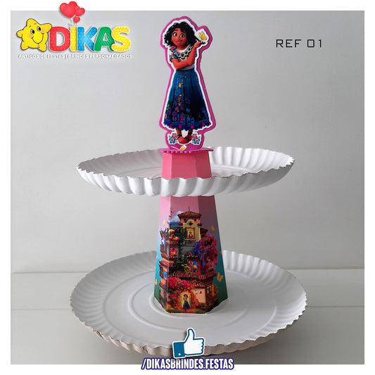 SUPORTE ARTESANAL C/ 2 PRATOS - ENCANTO