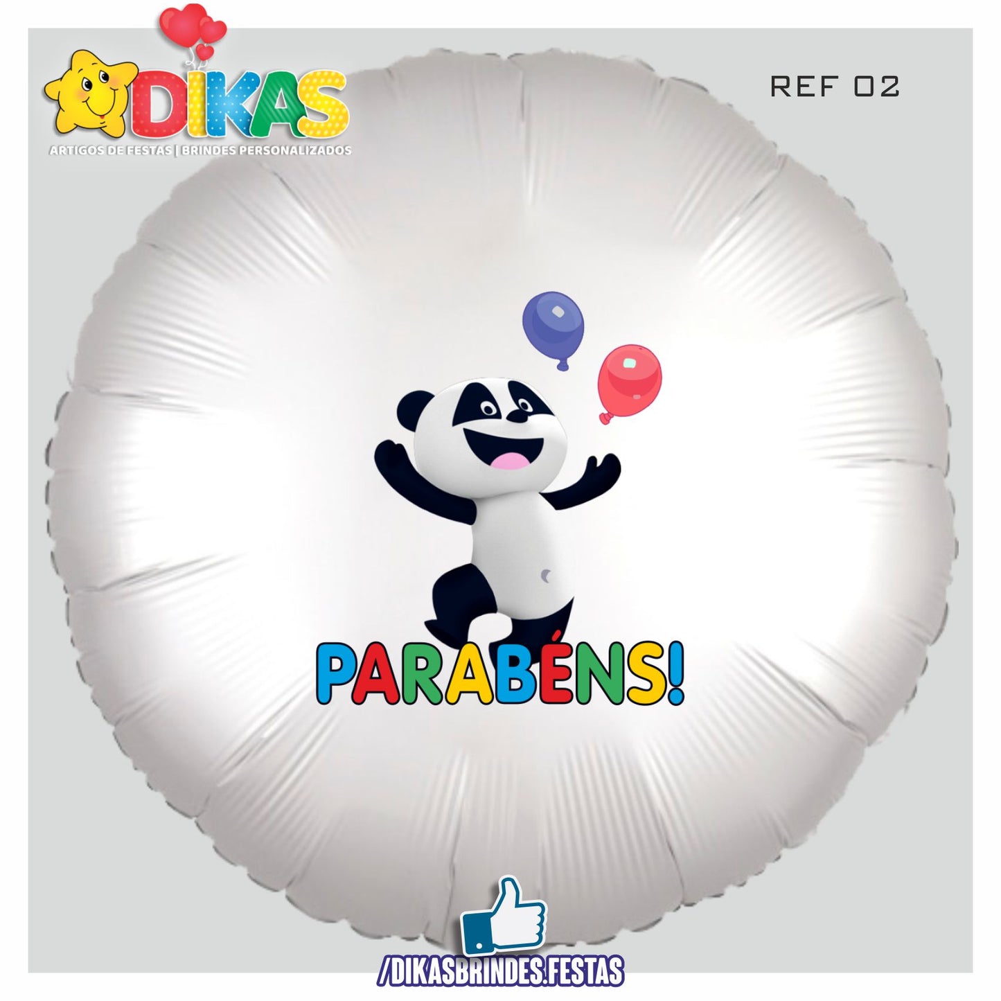 BALÃO FOIL TEMA/PARABÉNS - PANDA E OS AMIGOS