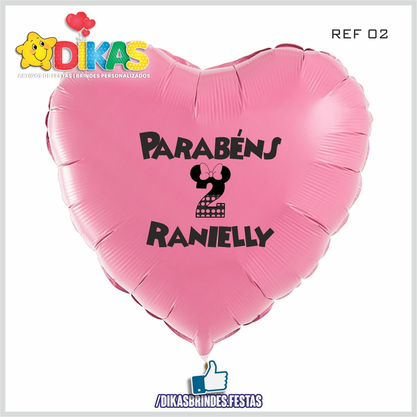 BALÃO FOIL PERSONALIZADO - MINNIE ROSA