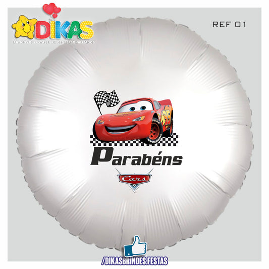 BALÃO FOIL TEMA/PARABÉNS - CARS