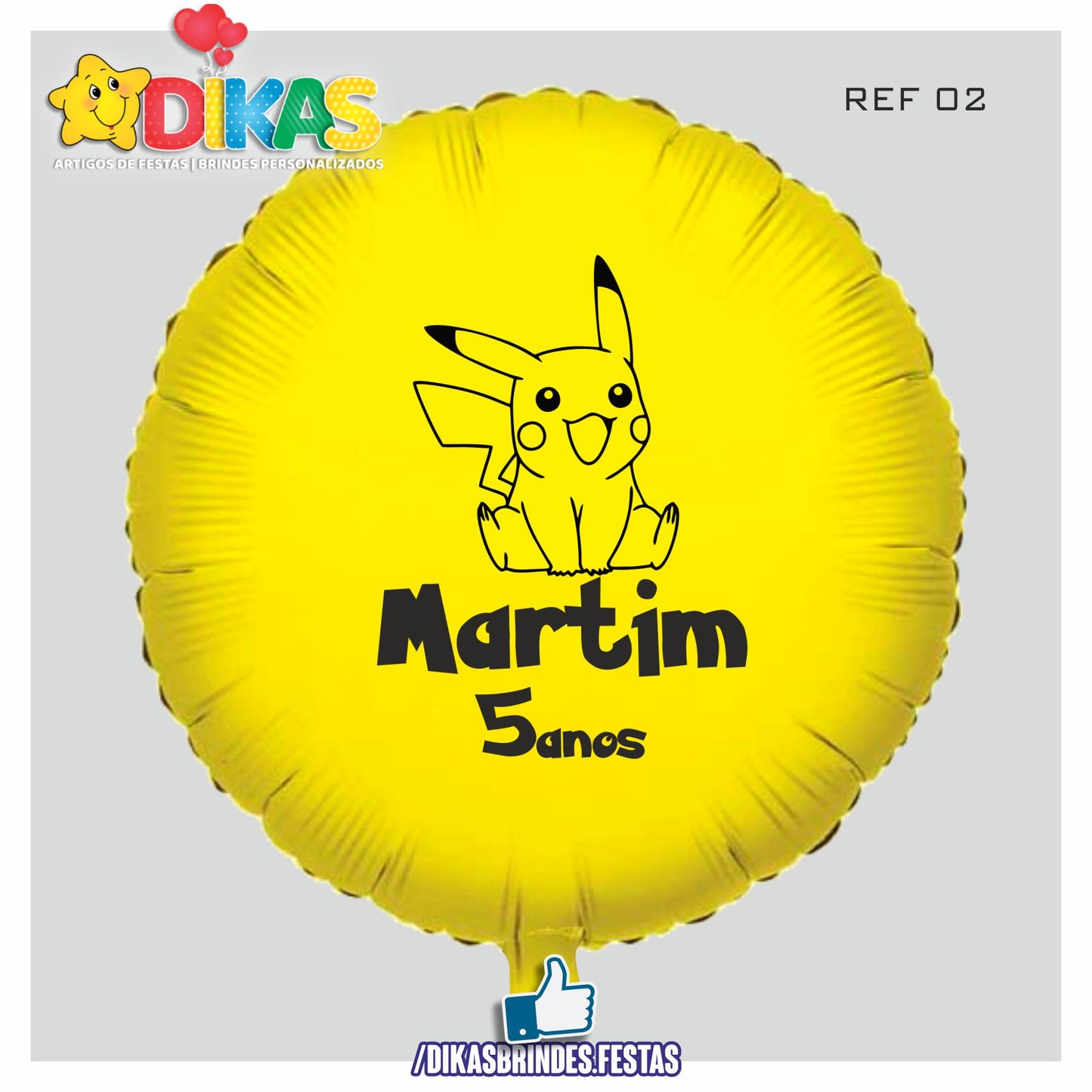 BALÃO FOIL PERSONALIZADO - POKÉMON
