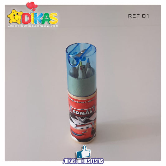 ESTOJO PERSONALIZADO LÁPIS E AFIA - CARS