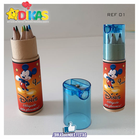 ESTOJO PERSONALIZADO LÁPIS E AFIA - MICKEY