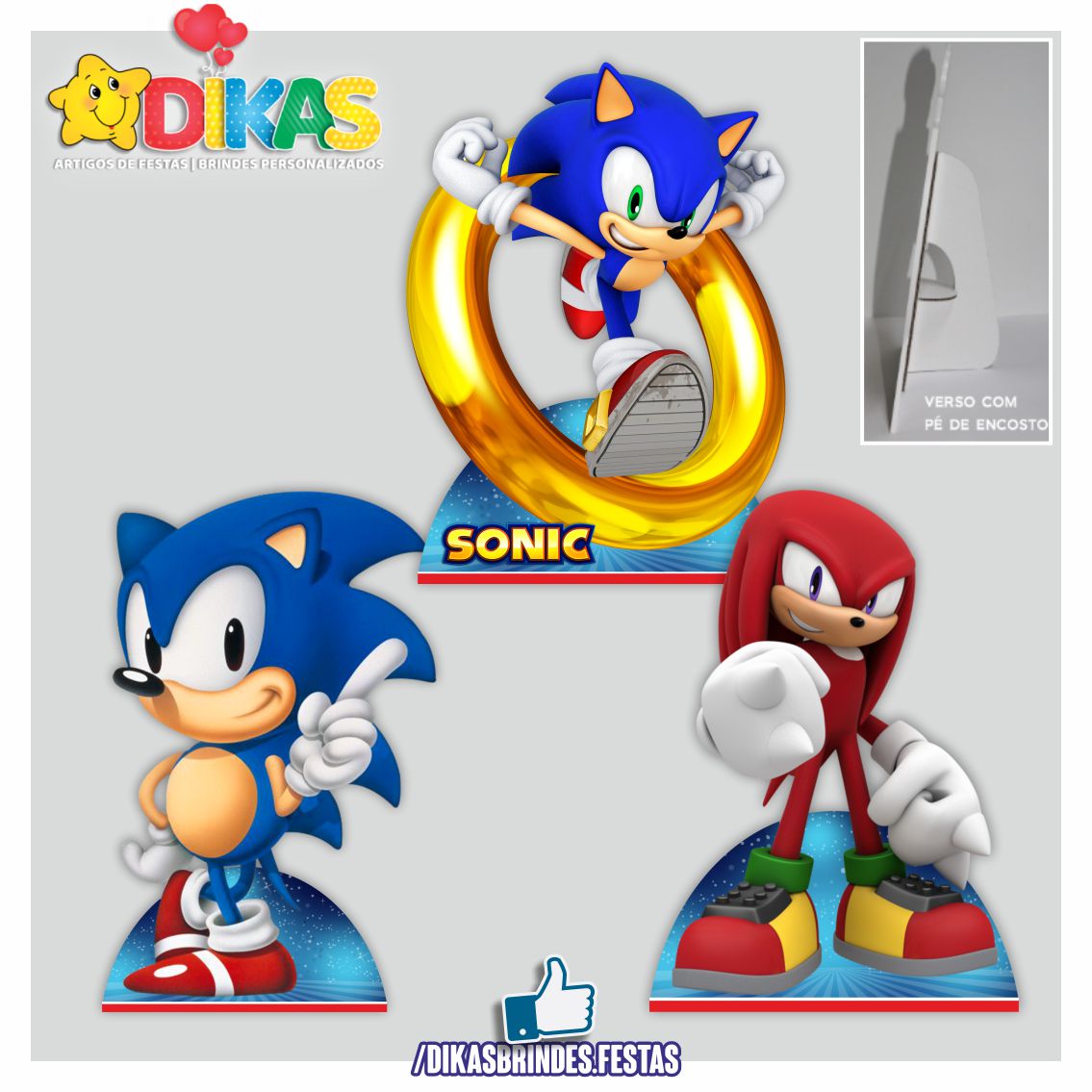 CONVITES DE ANIVERSÁRIO - SONIC – dikasbrindes