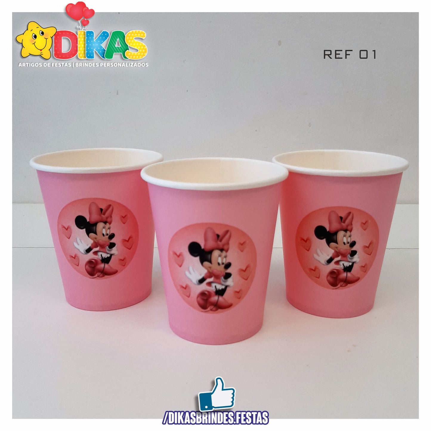COPO EM PAPEL 20cl - MINNIE ROSA
