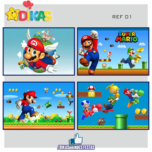 CARTAZES P/ DECORAÇÃO DE PAREDE - MARIO BROS