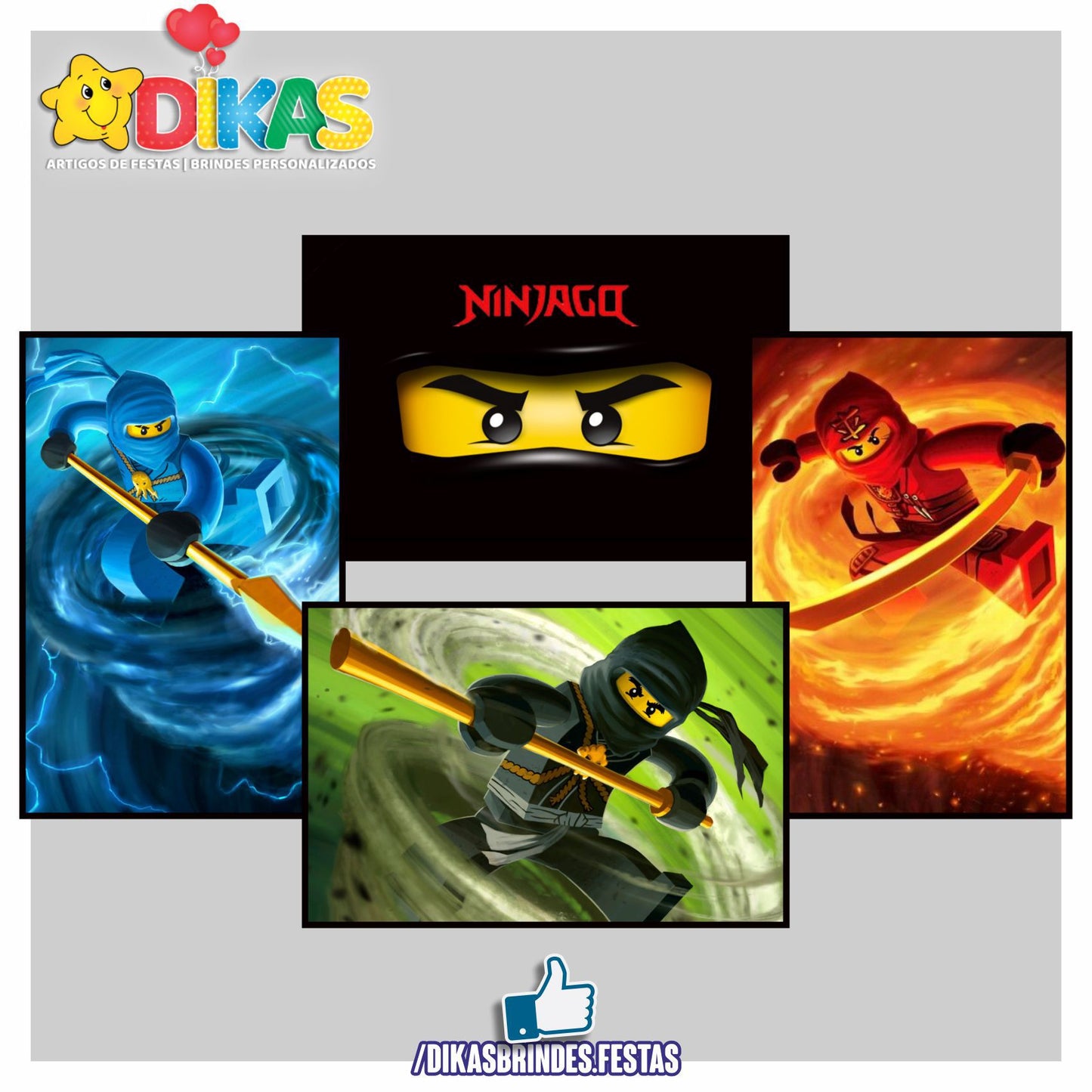 CARTAZES P/ DECORAÇÃO DE PAREDE - NINJAGO