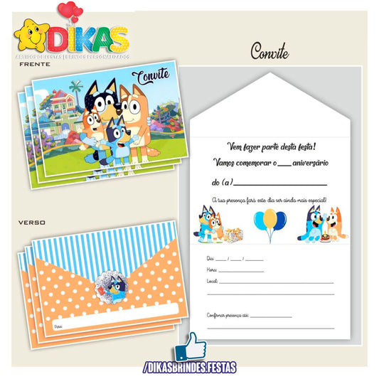 CONVITES DE ANIVERSÁRIO - BLUEY