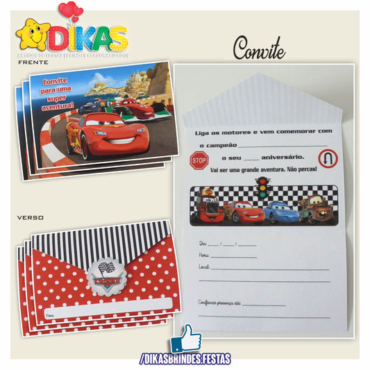 CONVITES DE ANIVERSÁRIO - CARS