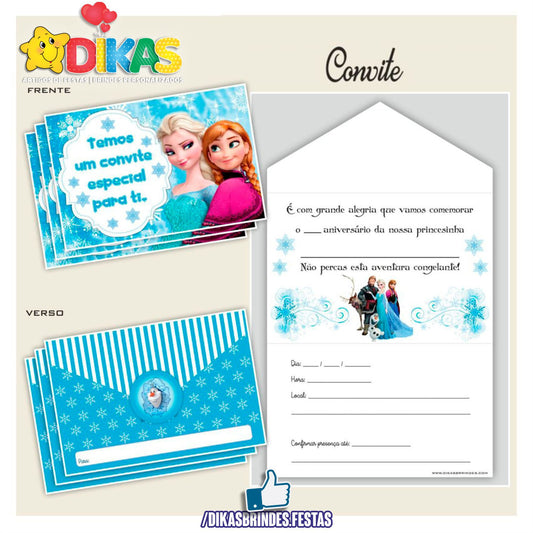 CONVITES DE ANIVERSÁRIO - FROZEN