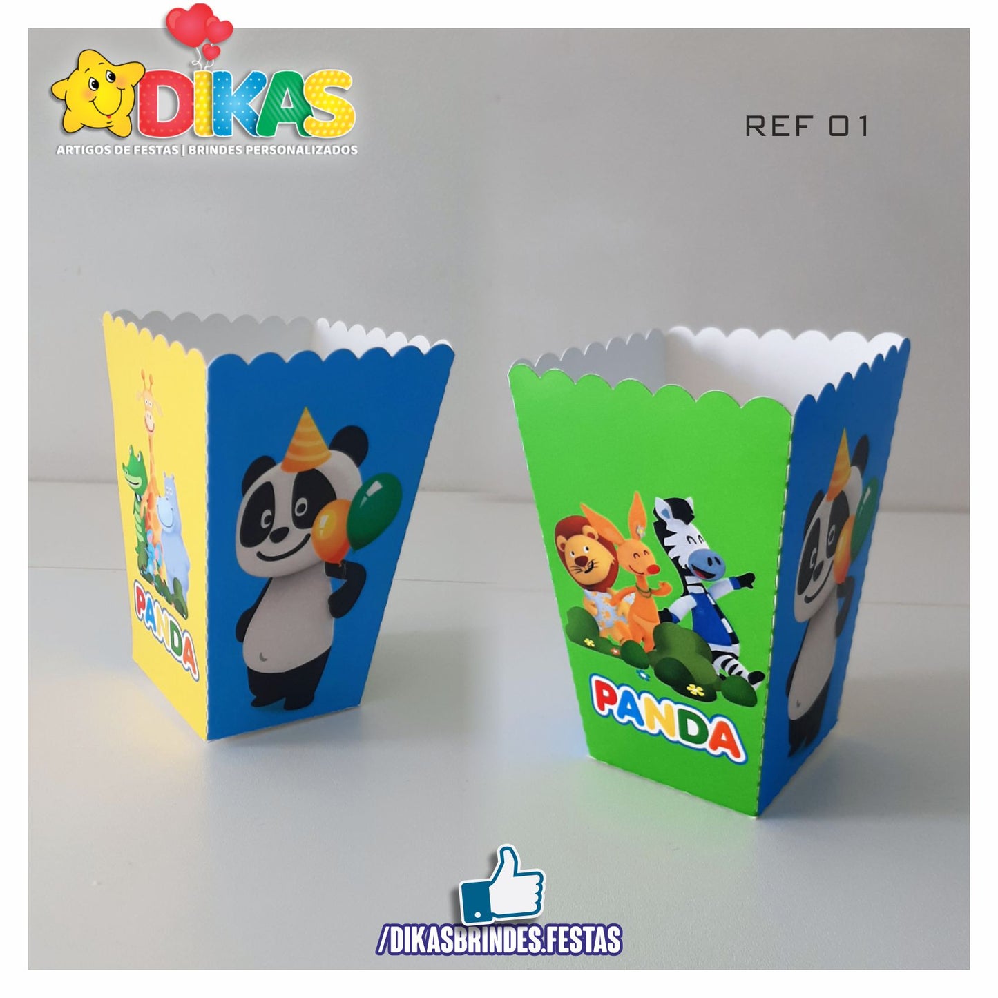 CAIXA DE PIPOCA/BATATA - PANDA E OS AMIGOS