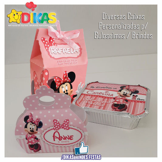 CAIXAS PERSONALIZADAS PARA BRINDES - MINNIE ROSA