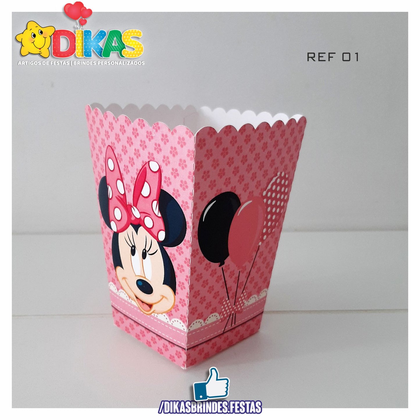 CAIXA DE PIPOCA/BATATA - MINNIE ROSA