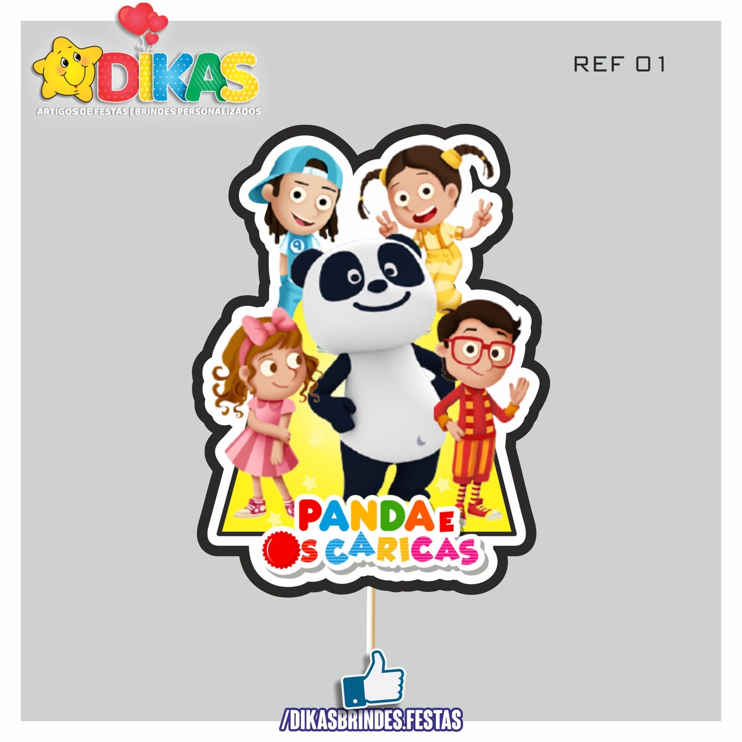 FIGURAS DECORATIVAS PARA BOLO - PANDA E OS CARICAS