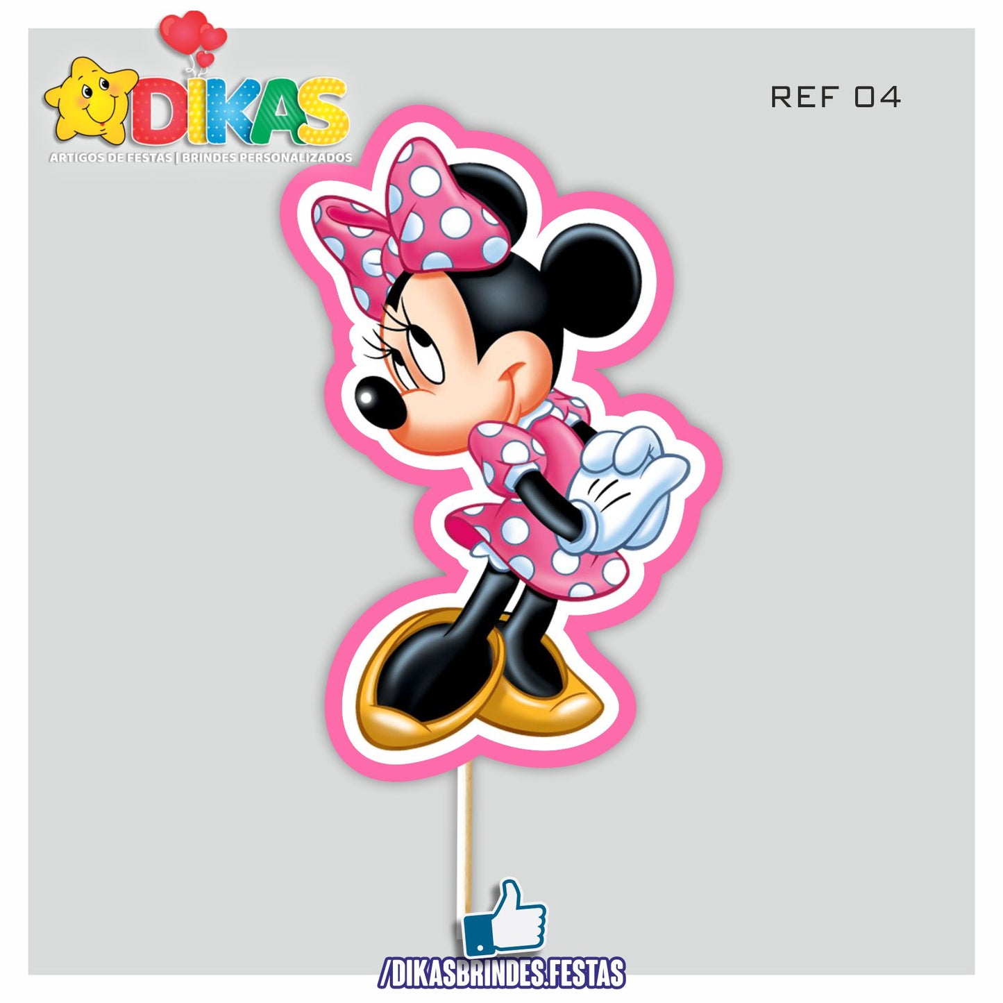 FIGURAS DECORATIVAS PARA BOLO - MINNIE ROSA
