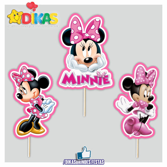FIGURAS DECORATIVAS PARA BOLO - MINNIE ROSA