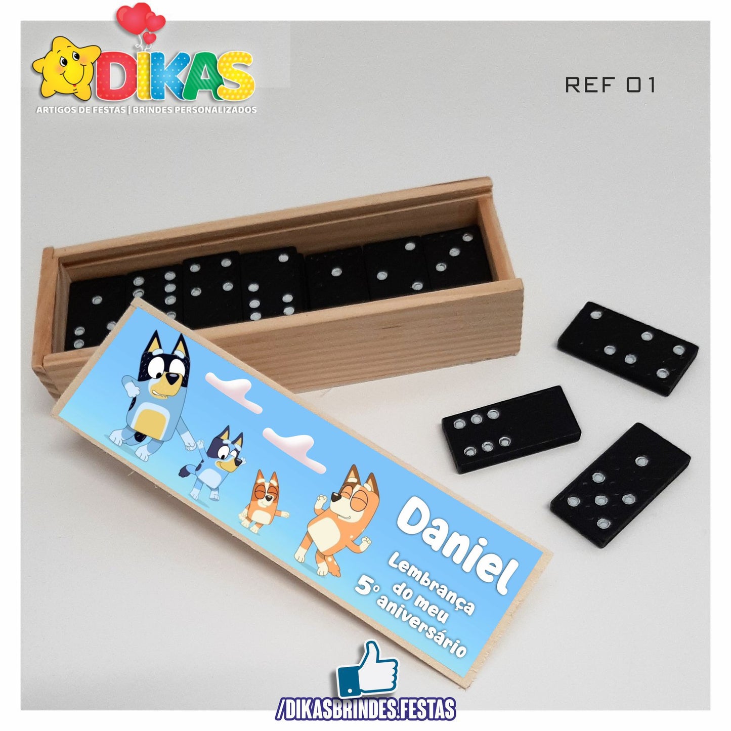 DOMINÓ C/ CAIXINHA PERSONALIZADA - BLUEY