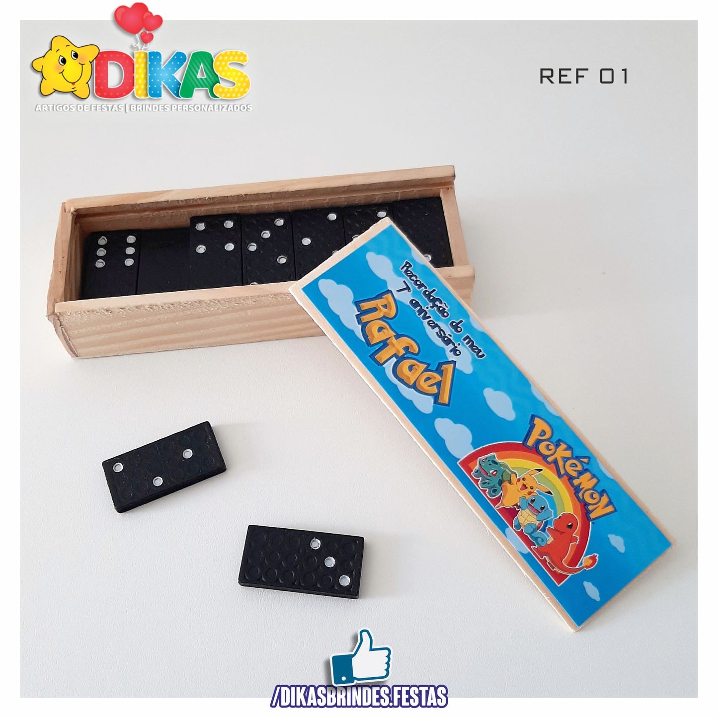 DOMINÓ C/ CAIXINHA PERSONALIZADA - POKÉMON