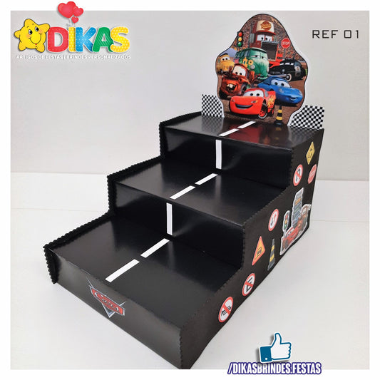 SUPORTE "ESCADOTE" PARA DOCES (3 DEGRAUS) - CARS
