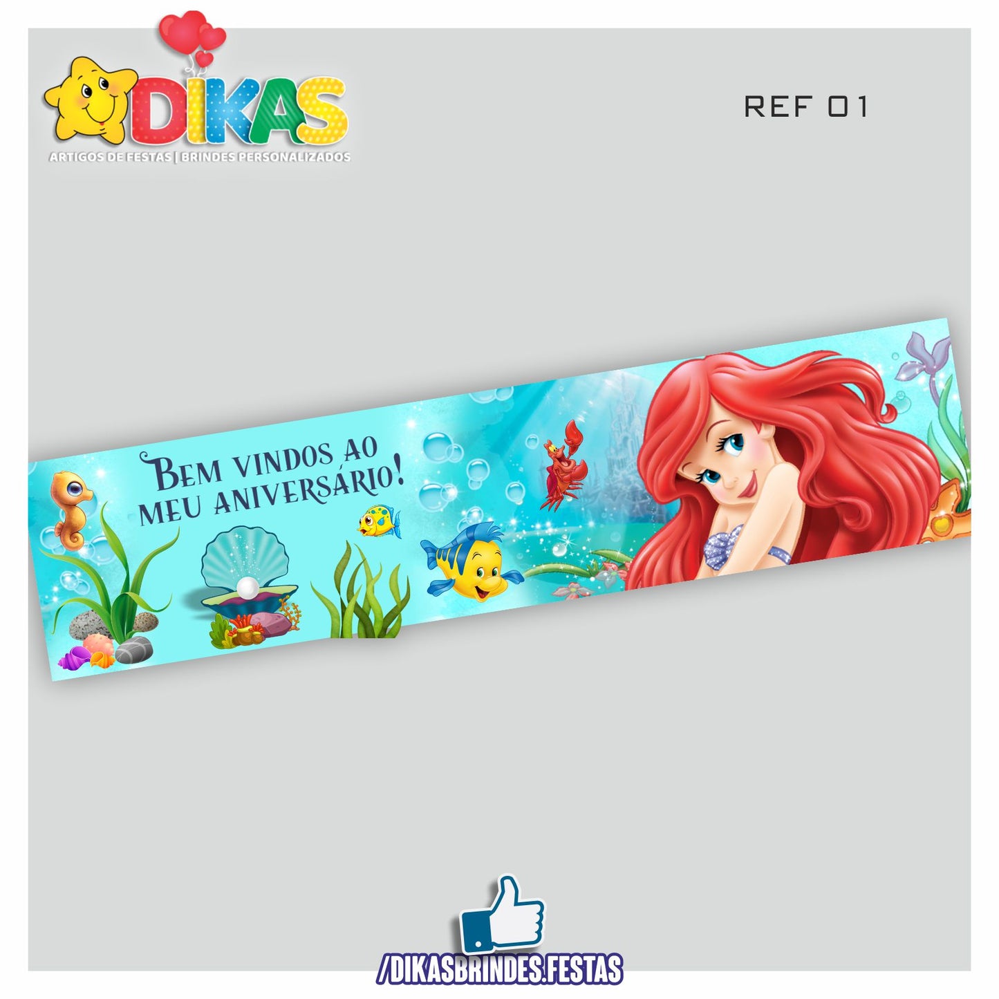 FAIXA TEMÁTICA E/OU PERSONALIZADA - PEQUENA SEREIA