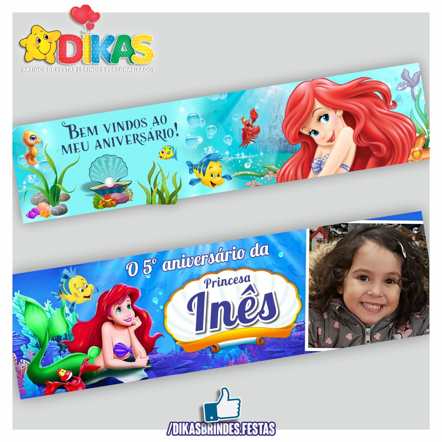FAIXA TEMÁTICA E/OU PERSONALIZADA - PEQUENA SEREIA