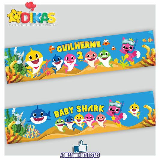 FAIXA TEMÁTICA E/OU PERSONALIZADA - BABY SHARK