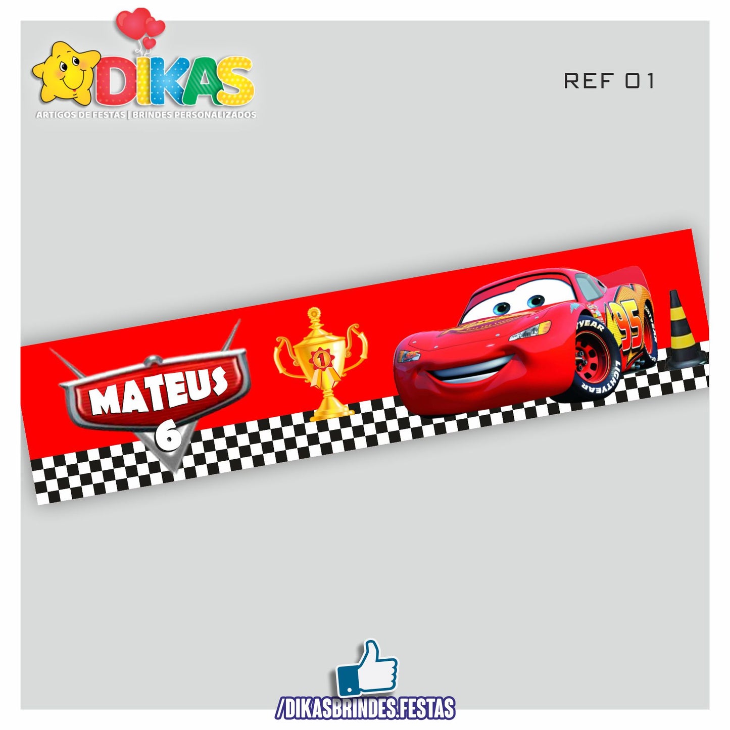 FAIXA TEMÁTICA E/OU PERSONALIZADA - CARS