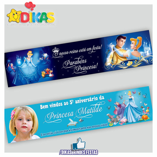 FAIXA TEMÁTICA E/OU PERSONALIZADA - CINDERELA