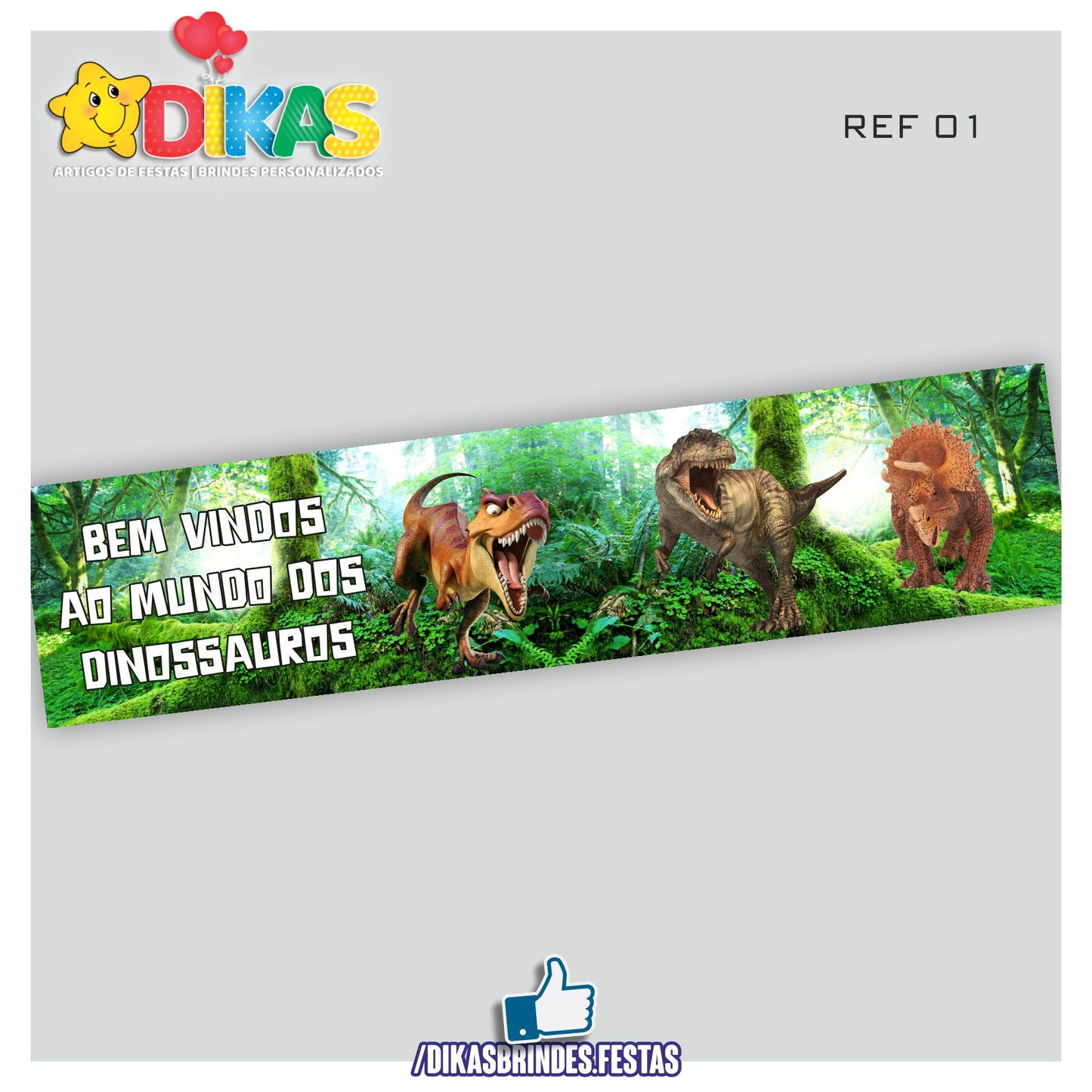 FAIXA TEMÁTICA E/OU PERSONALIZADA - DINOSSAUROS