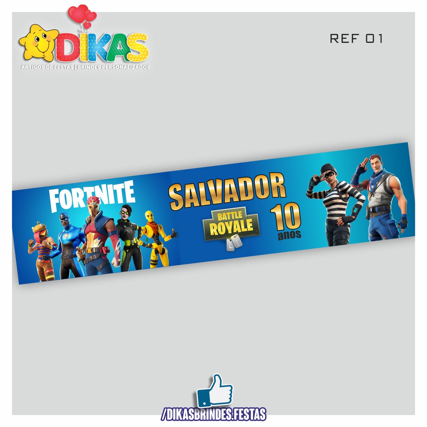 FAIXA TEMÁTICA E/OU PERSONALIZADA - FORTNITE