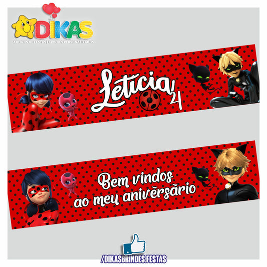 FAIXA TEMÁTICA E/OU PERSONALIZADA - LADYBUG