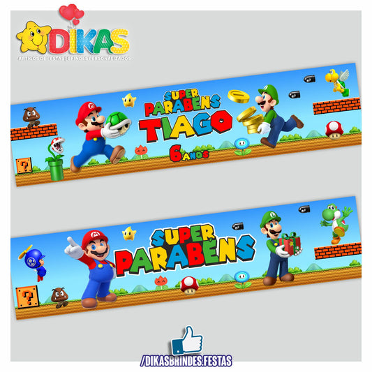 FAIXA TEMÁTICA E/OU PERSONALIZADA - MARIO BROS