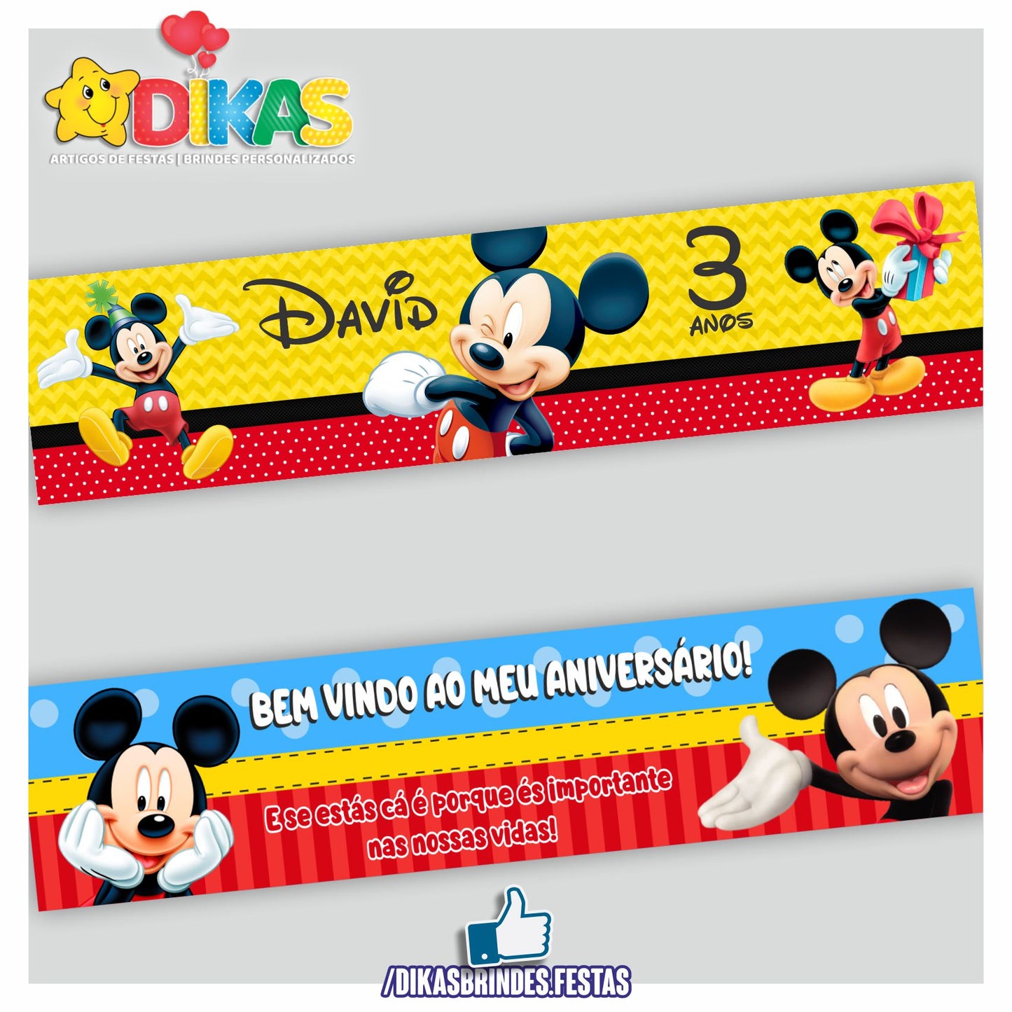 FAIXA TEMÁTICA E/OU PERSONALIZADA - MICKEY