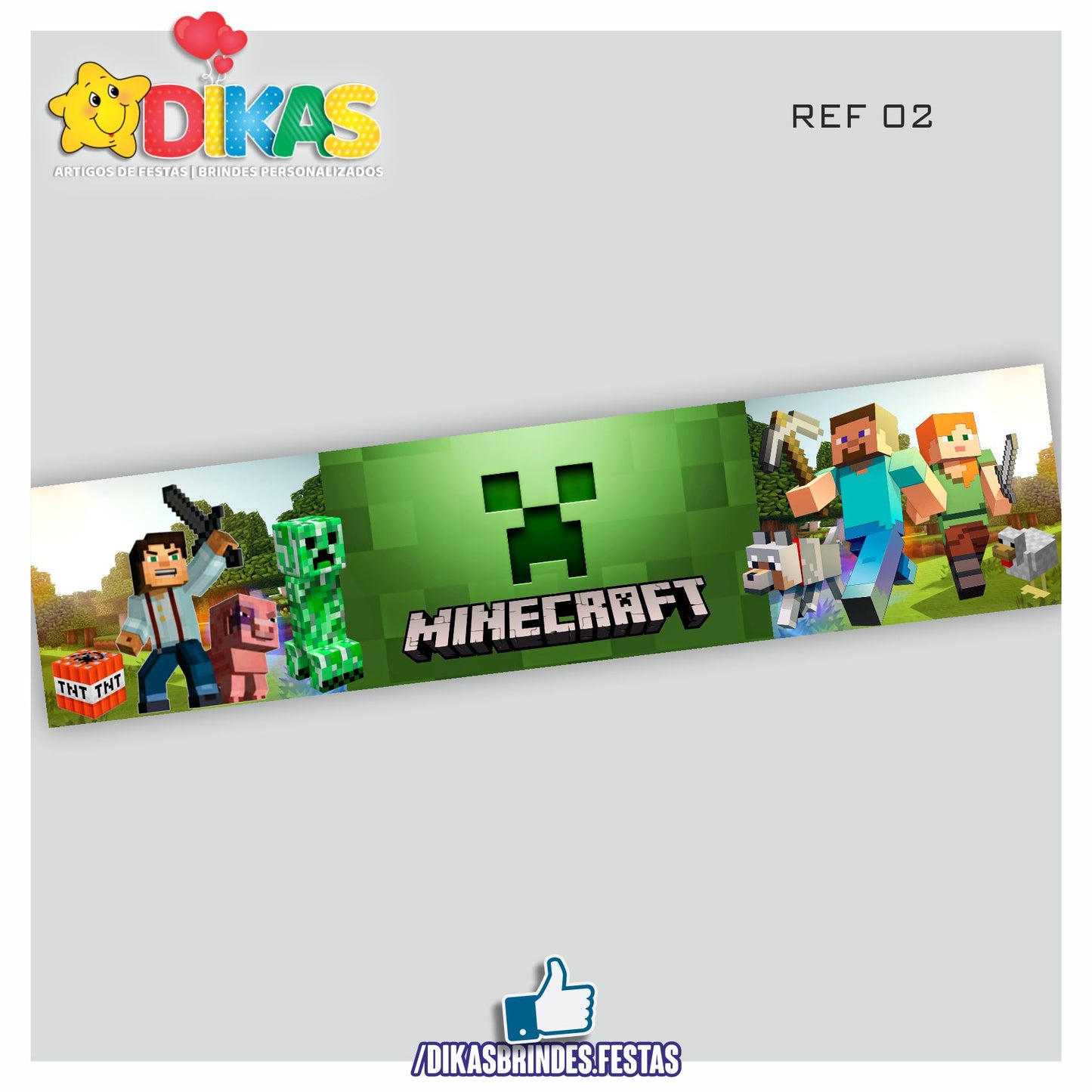 FAIXA TEMÁTICA E/OU PERSONALIZADA - MINECRAFT