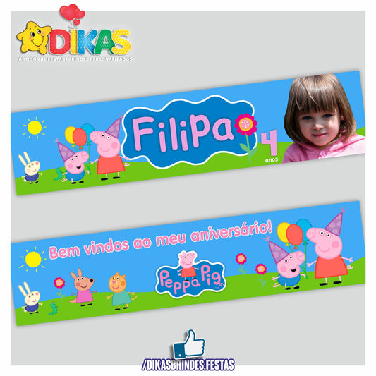 FAIXA TEMÁTICA E/OU PERSONALIZADA - PORQUINHA PEPPA