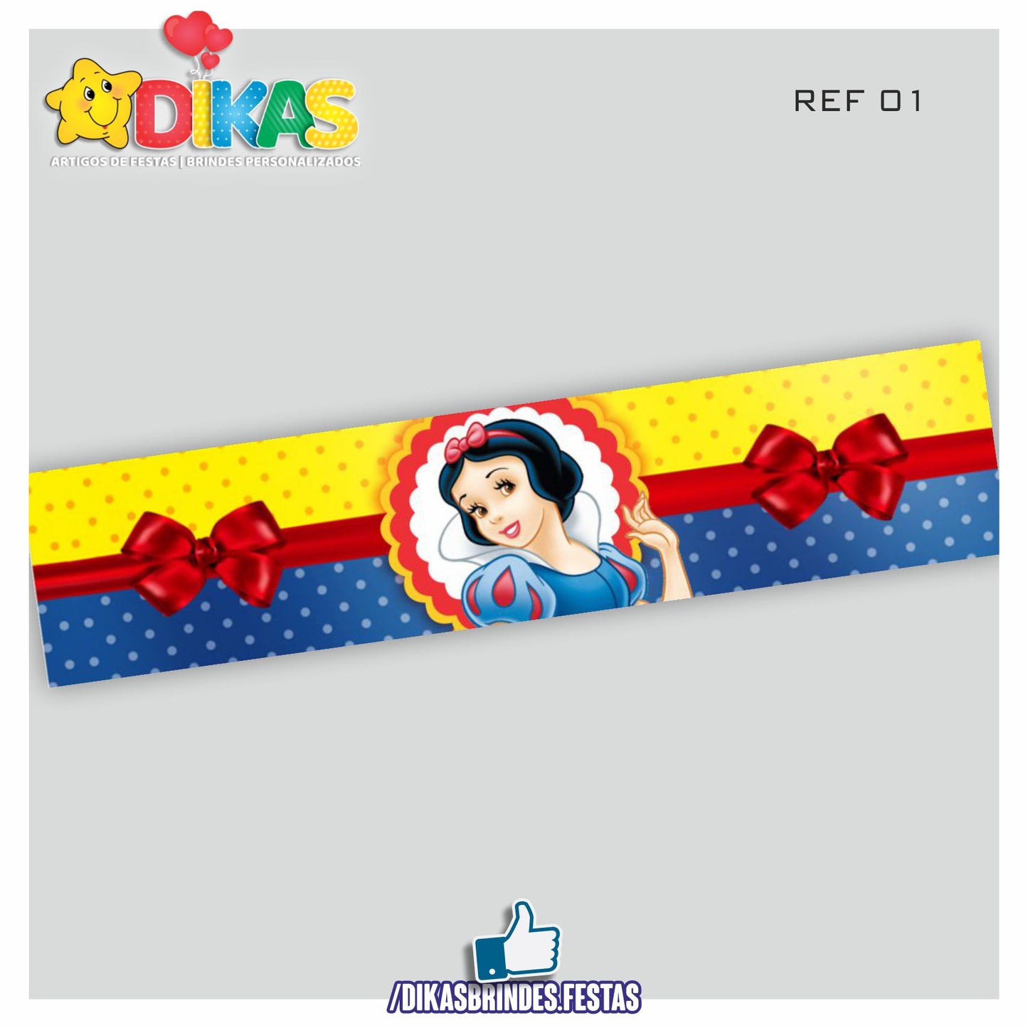 FAIXA TEMÁTICA E/OU PERSONALIZADA - BRANCA DE NEVE