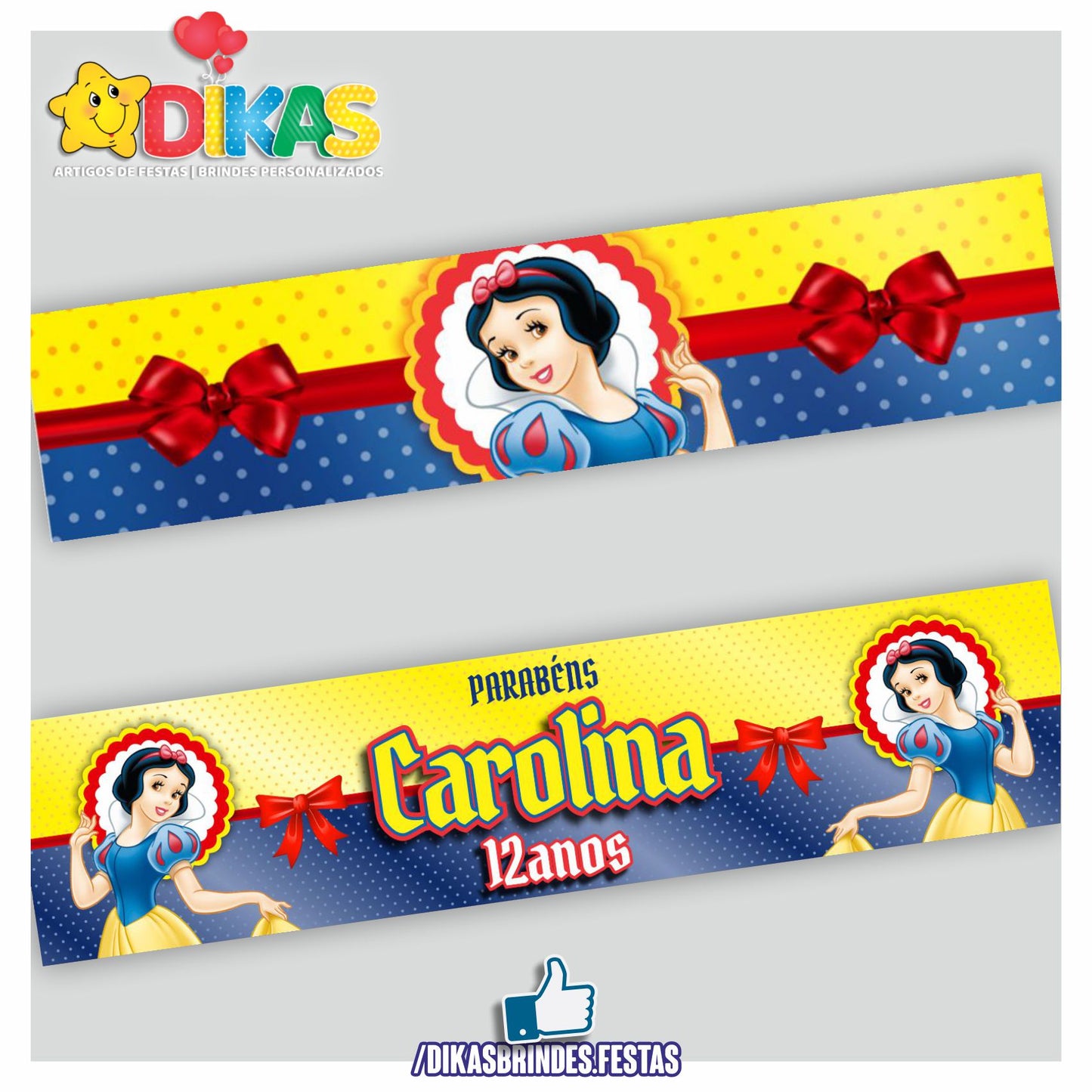 FAIXA TEMÁTICA E/OU PERSONALIZADA - BRANCA DE NEVE